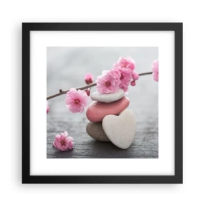Poster în ramă neagră - Fericirea florilor de cireș - 30x30 cm