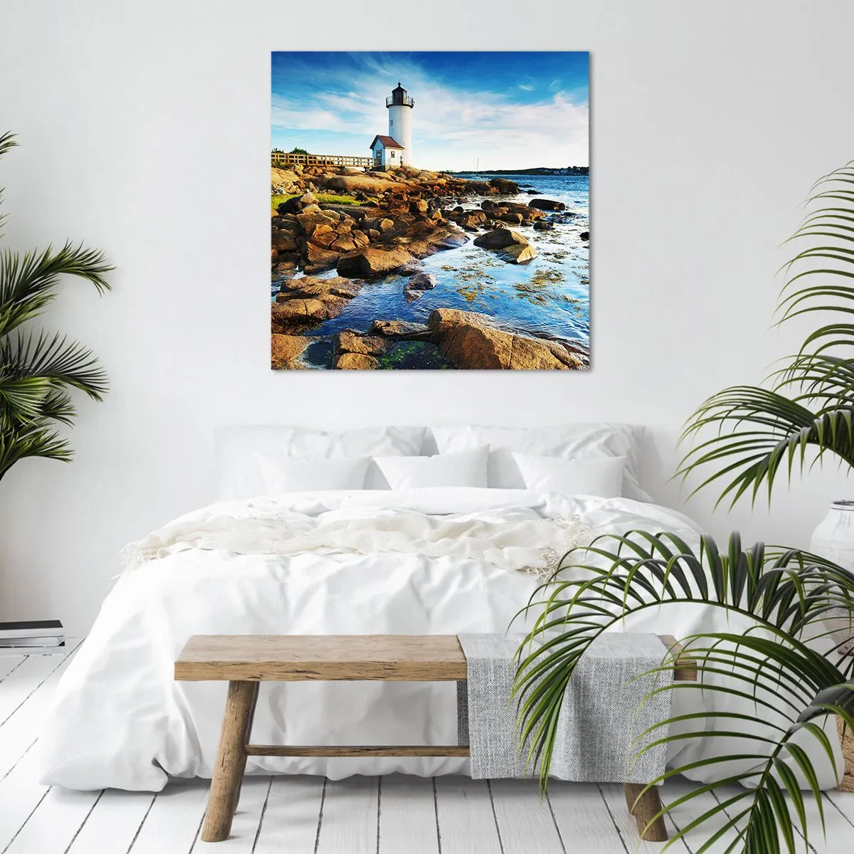 Tablou pe pânză - Întoarce-te acasă fericit, te aștept cu nerăbdare - 70x70 cm