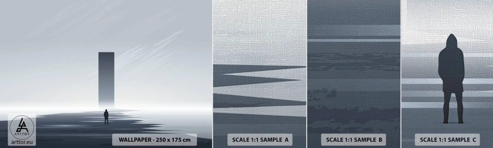 Mostră tapet Premium Canvas - Oportunitate sau amenințare? - Minimalism, Modern, Singurătate - 100x30 cm