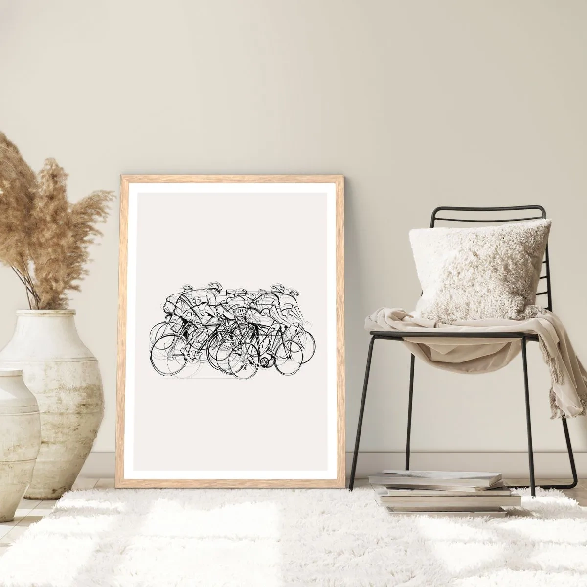 Poster în ramă de stejar deschis - Mână în mână - 61x91 cm