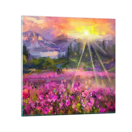 Tablou pe sticlă - Într-o vale sub protecția soarelui - 70x70 cm