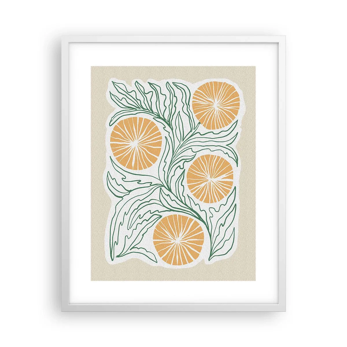 Poster în ramă albă - Etnic cu o notă de abstracție - 40x50 cm