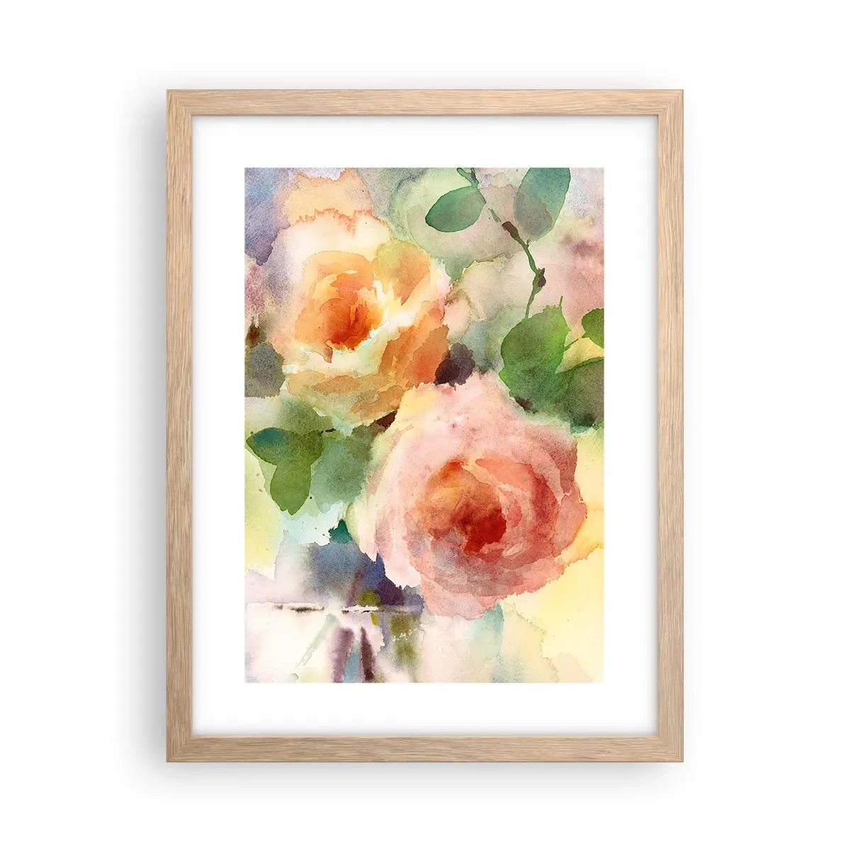 Poster în ramă de stejar deschis - Delicat ca o acuarelă - 30x40 cm