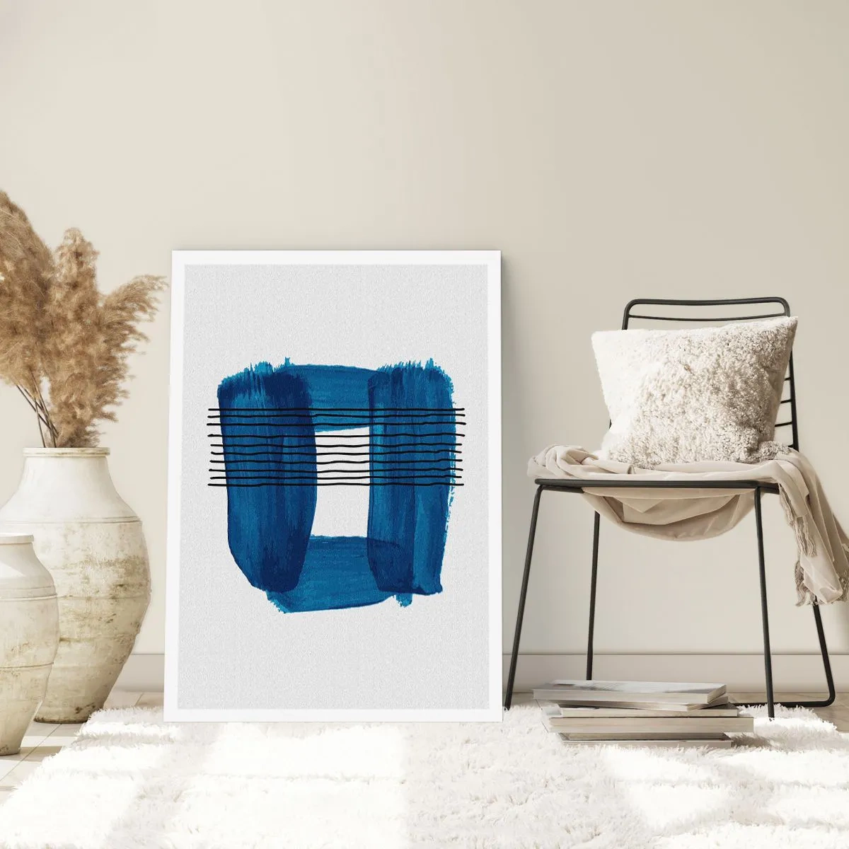 Poster - Compoziție albastru-negru - 70x100 cm