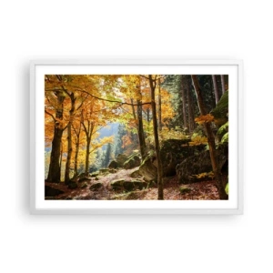 Poster în ramă albă - Timp de relaxare - 70x50 cm