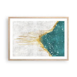 Poster în ramă de stejar deschis - Mareea de aur - 70x50 cm
