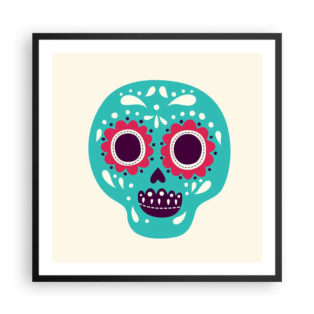 Poster în ramă neagră - Viața - distracție până la moarte - 60x60 cm