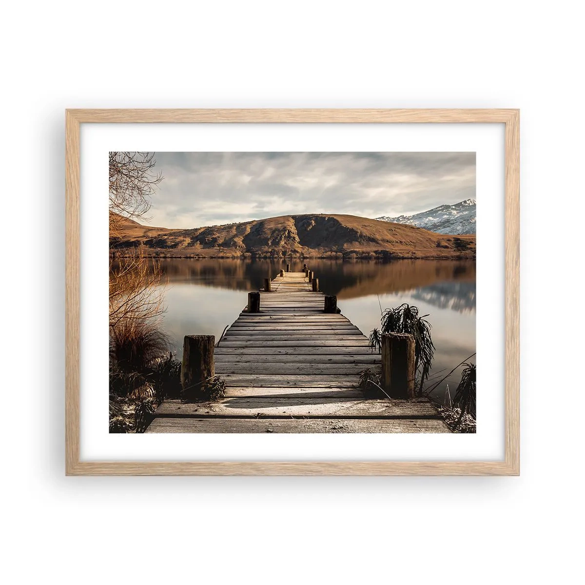 Poster în ramă de stejar deschis - Peisaj în tăcere - 50x40 cm