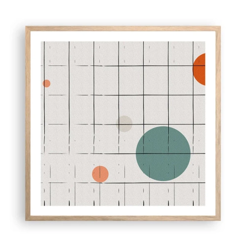 Poster în ramă de stejar deschis - În capcană. Noi sau ele? - 60x60 cm