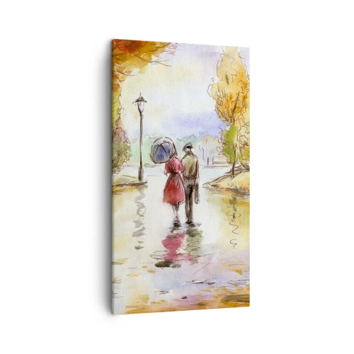 Tablou pe pânză - Toamnă romantică în parc - 45x80 cm