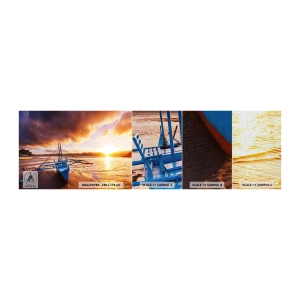 Mostră tapet Premium Canvas - După o zi lungă, întindeți-vă pe nisip - Peisaj, Mare, Barca de pescuit - 100x30 cm
