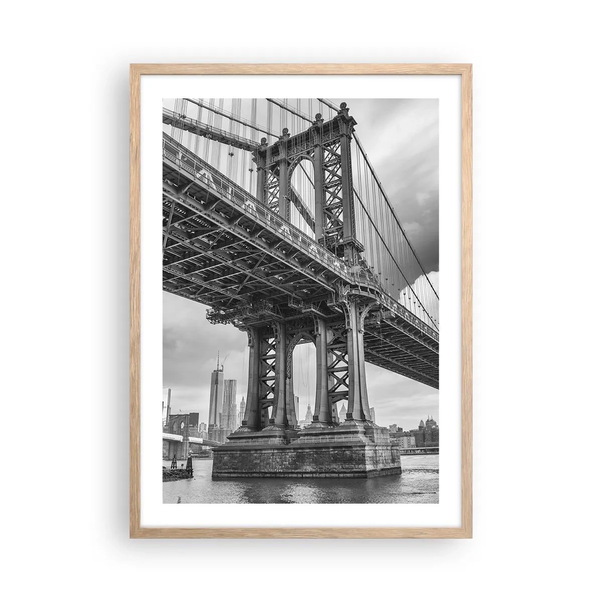 Poster în ramă de stejar deschis - Spre inima orașului - 50x70 cm