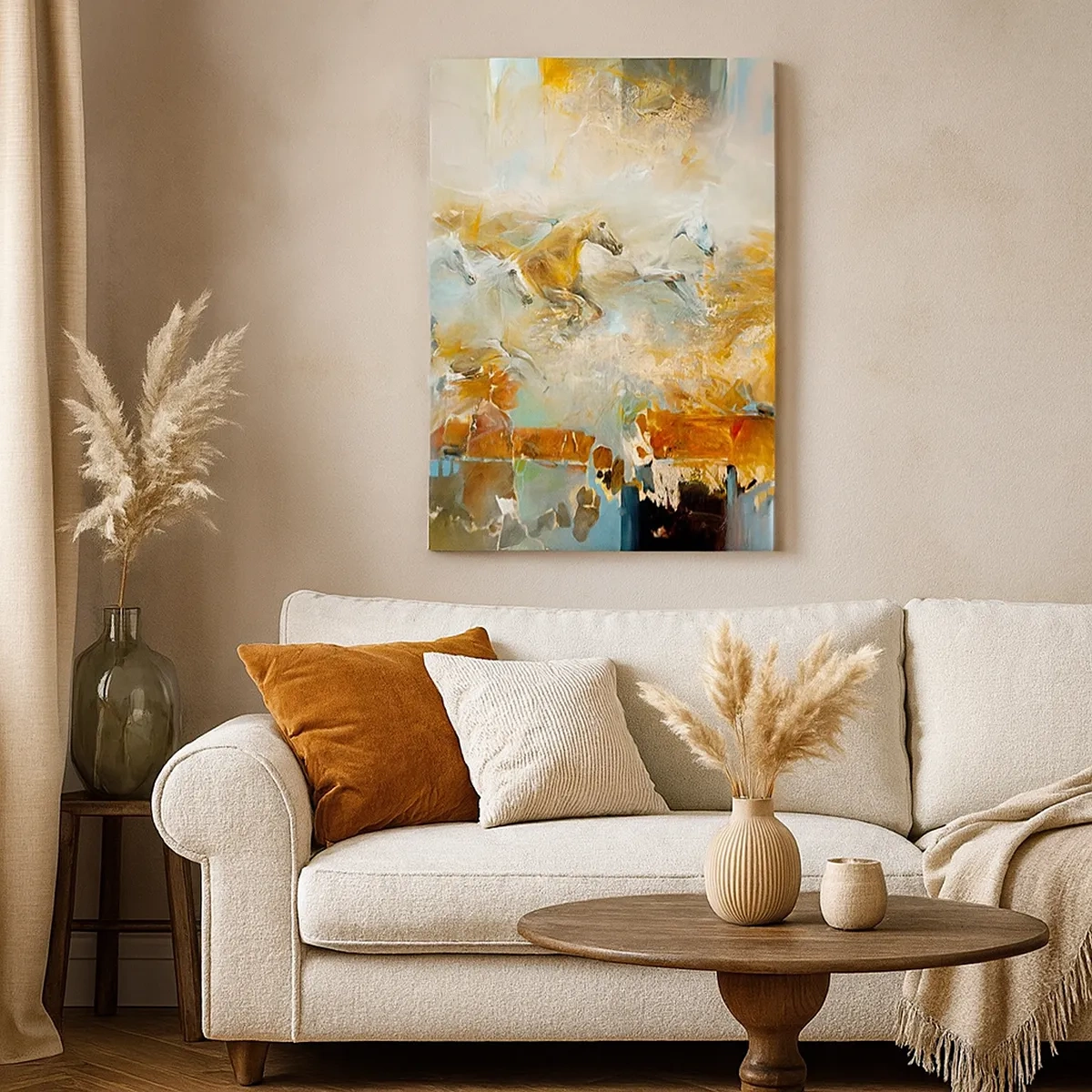 Tablou pe pânză - Galopând prin lumină - 50x70 cm