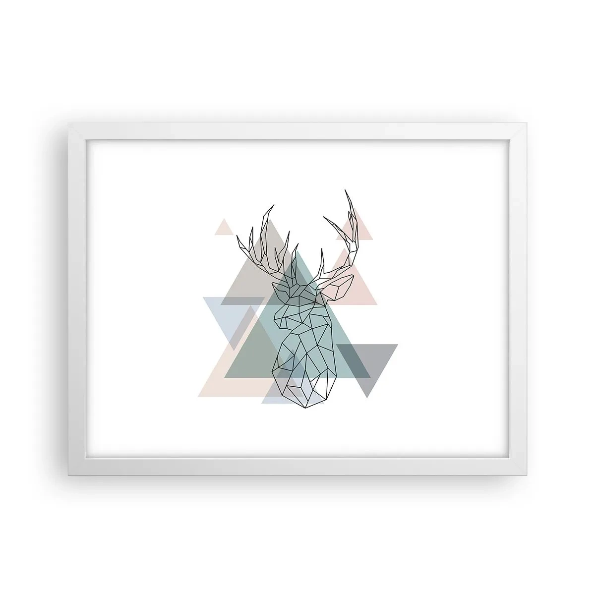 Poster în ramă albă - Într-o pădure geometrică - 40x30 cm