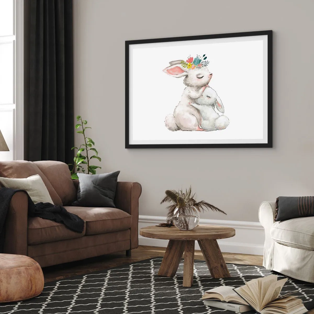 Poster în ramă neagră - Ca la mama - 100x70 cm