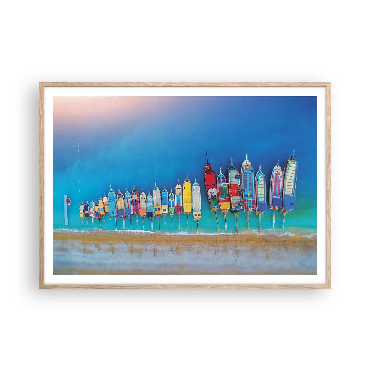 Poster în ramă de stejar deschis - Din perspectiva unei păsări - 100x70 cm