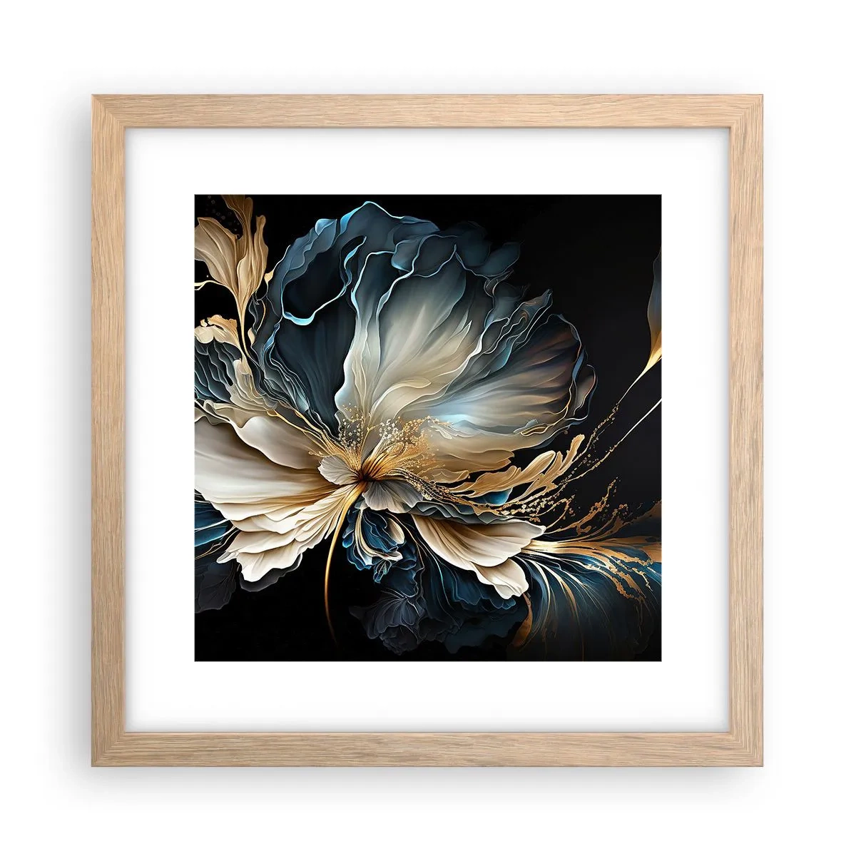 Poster în ramă de stejar deschis - Povestea unei flori de iubire - 30x30 cm