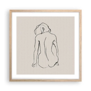 Poster în ramă de stejar deschis - Nud de fată - 50x50 cm