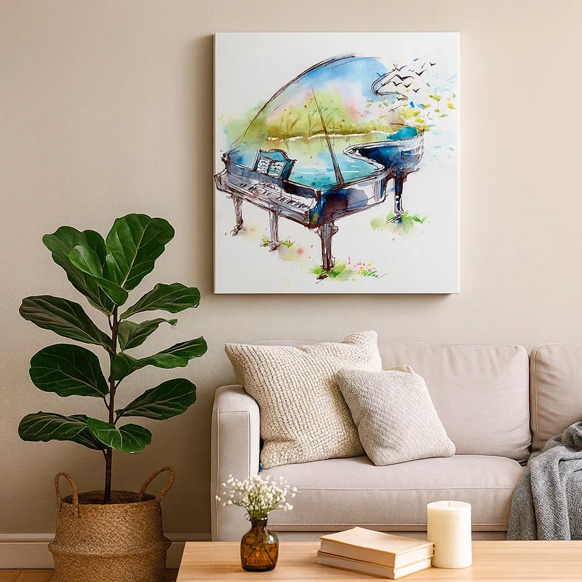 Tablou pe pânză - Încântat de muzică - 30x30 cm