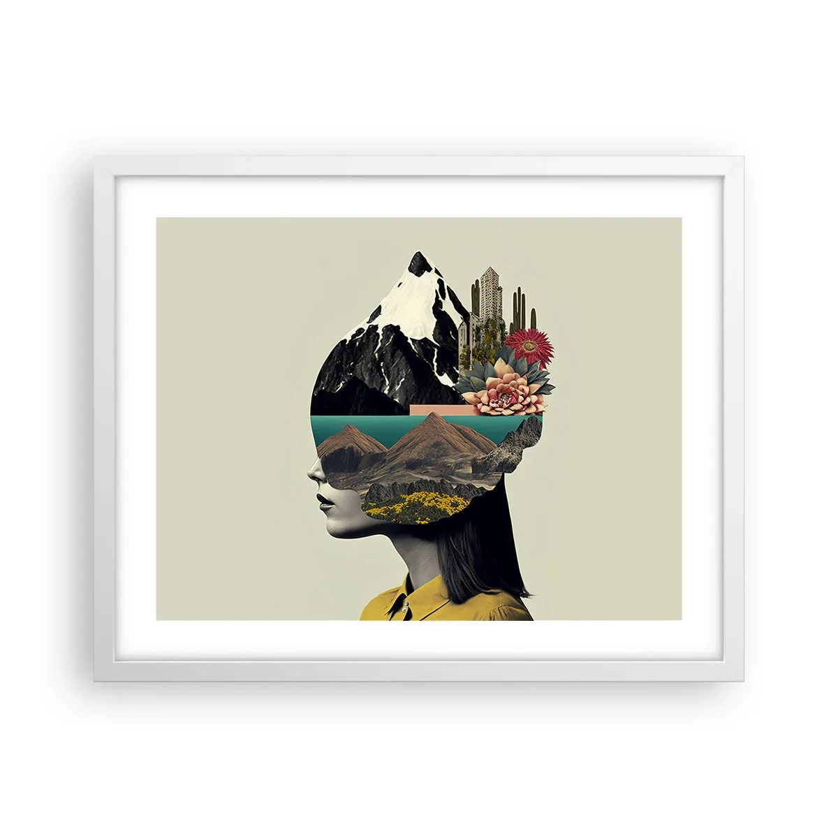 Poster în ramă albă - Femeia - întotdeauna un mister - 50x40 cm