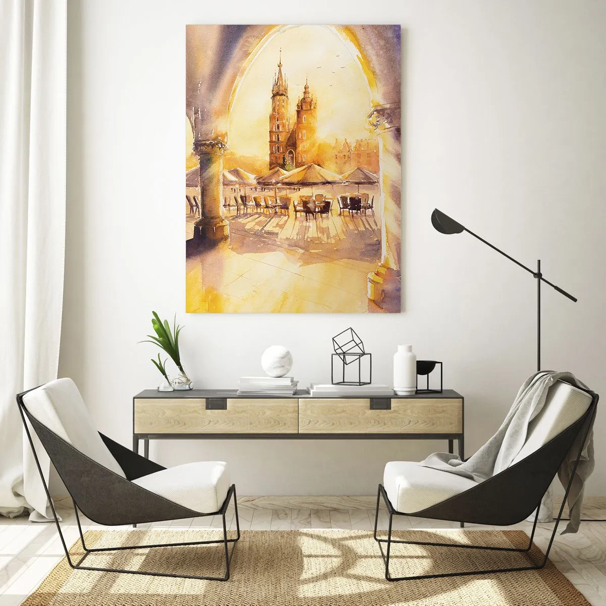 Tablou pe sticlă - Răsărit în Cracovia - 50x70 cm