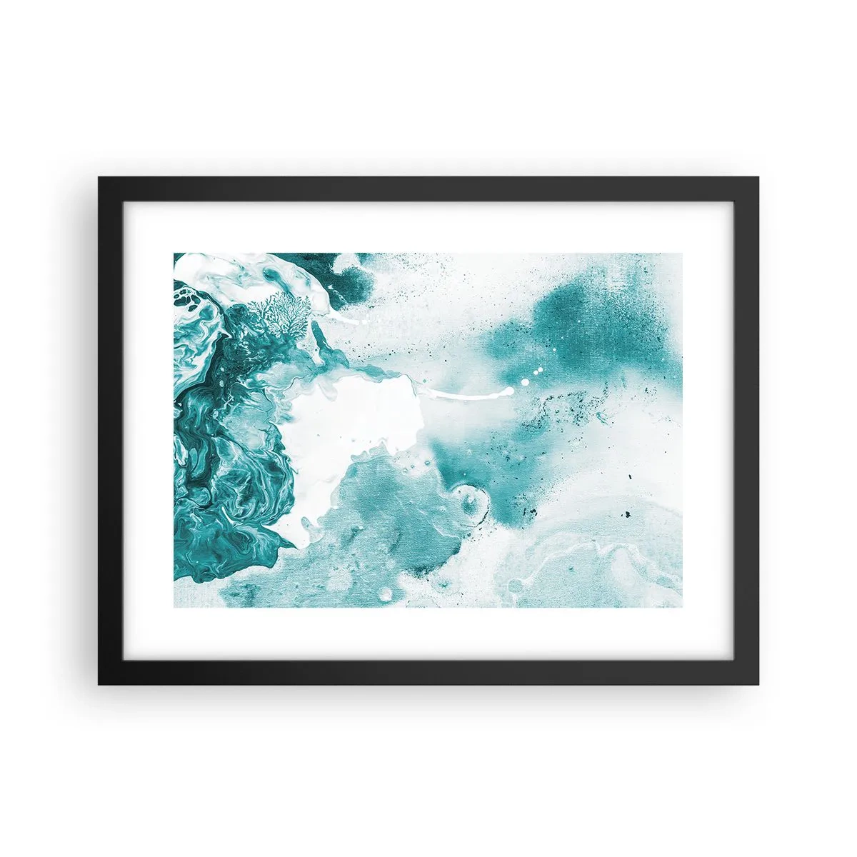 Poster în ramă neagră - Câmpii inundabile de albastru - 40x30 cm