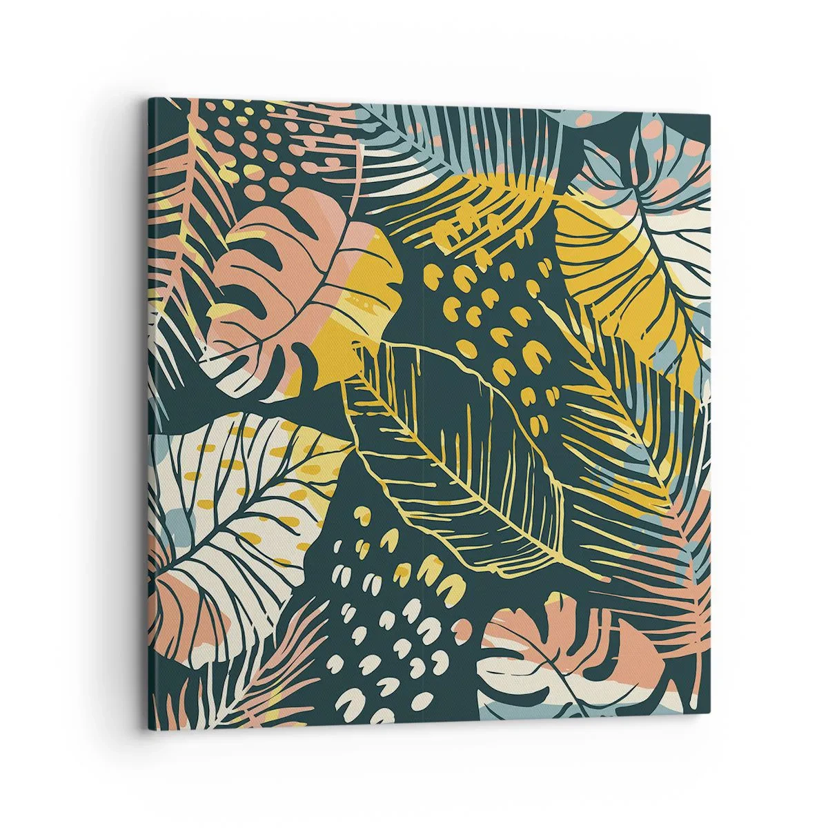 Tablou pe pânză - Fantezie cu frunze - 70x70 cm