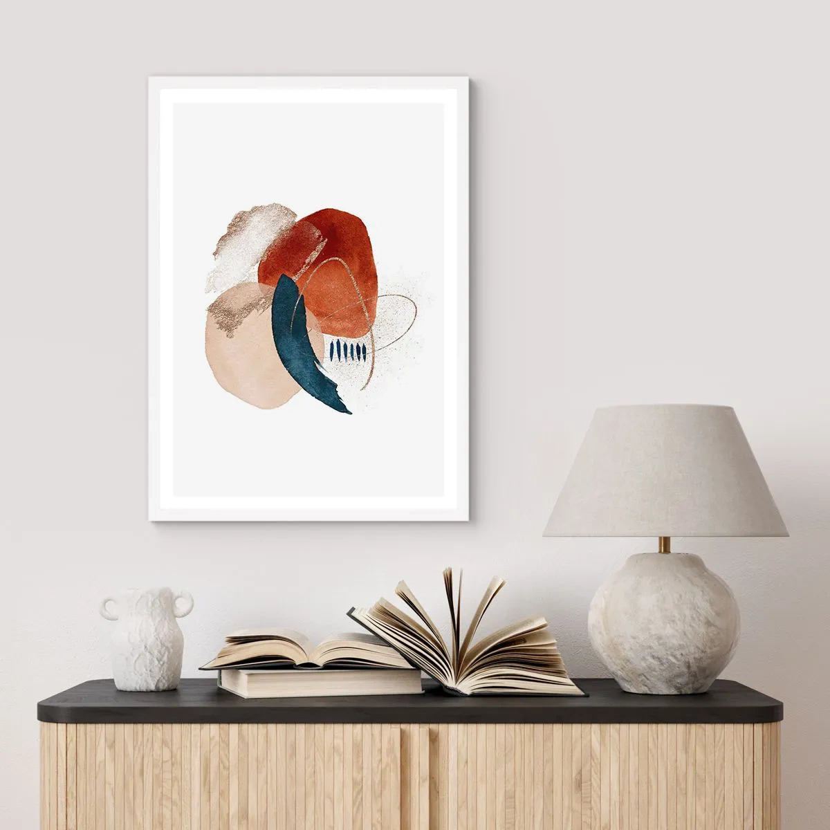 Poster în ramă albă - Compoziție ovală - 70x100 cm