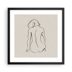 Poster în ramă neagră - Nud de fată - 40x40 cm