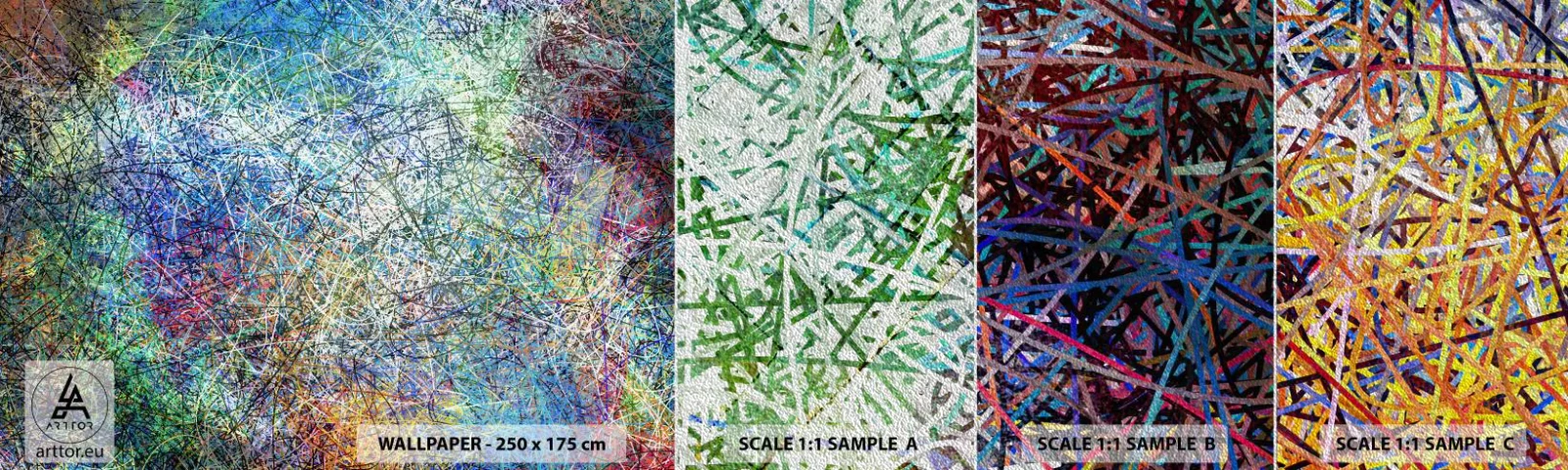 Mostră tapet Premium Sand - Nu este atât de simplu - Abstracția, Bucată, Model modern - 100x30 cm
