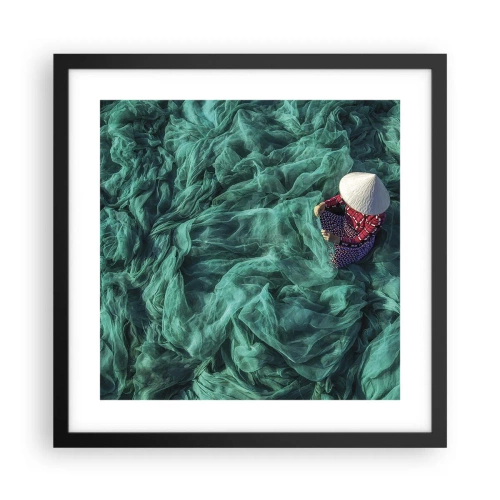 Poster în ramă neagră - Într-o mare de rețea - 40x40 cm