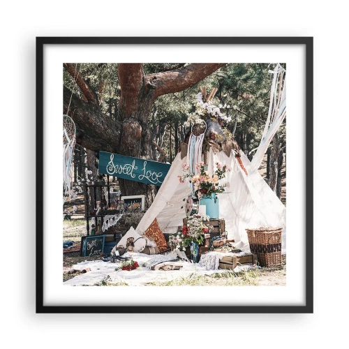 Poster în ramă neagră - Make love… - 50x50 cm