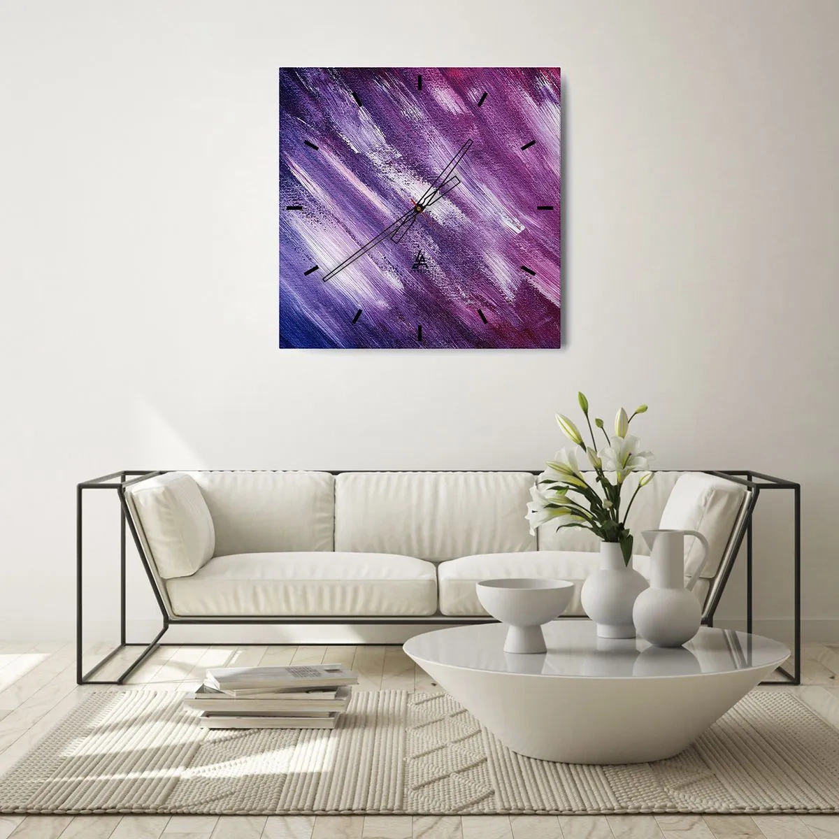 Ceas de perete - Ceas pe sticlă - Când bate vântul însorit - 40x40 cm