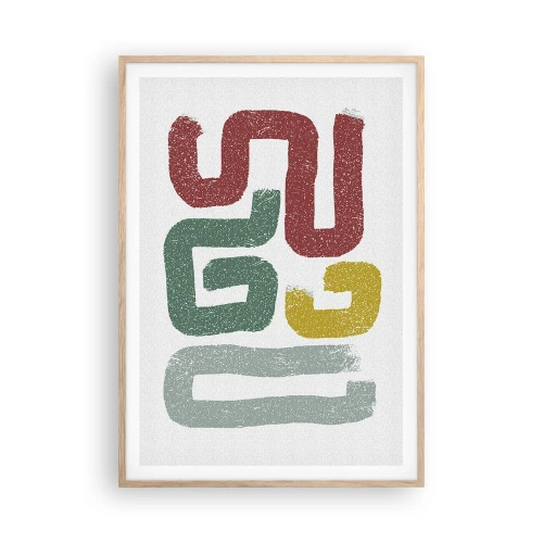 Poster în ramă de stejar deschis - Într-o limbă necunoscută - 70x100 cm