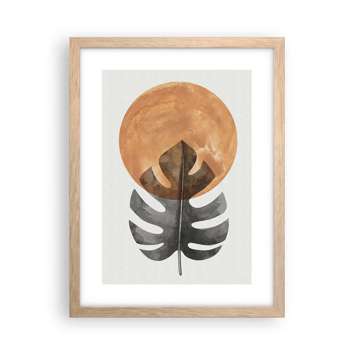 Poster în ramă de stejar deschis - Doar soarele - 30x40 cm