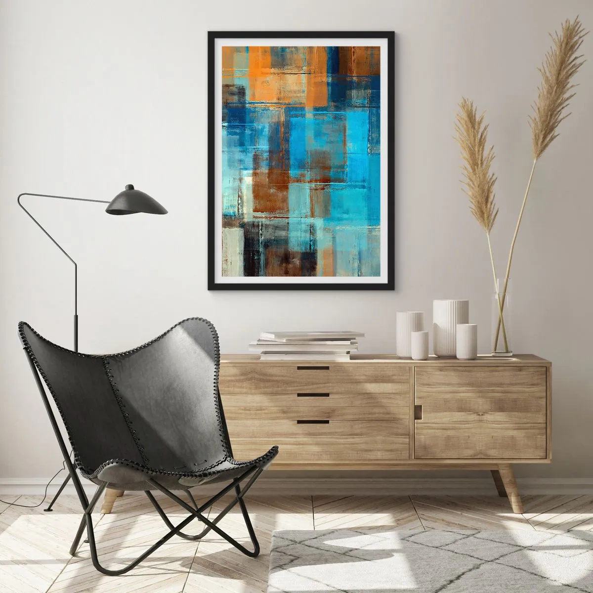 Poster în ramă neagră - Prin valul albastru - 40x50 cm