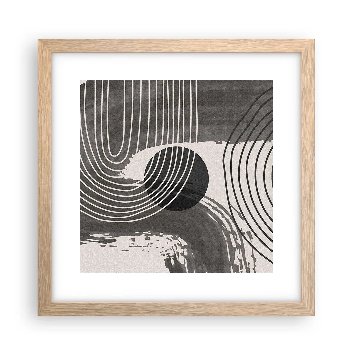 Poster în ramă de stejar deschis - Ovalul câștigă - 30x30 cm