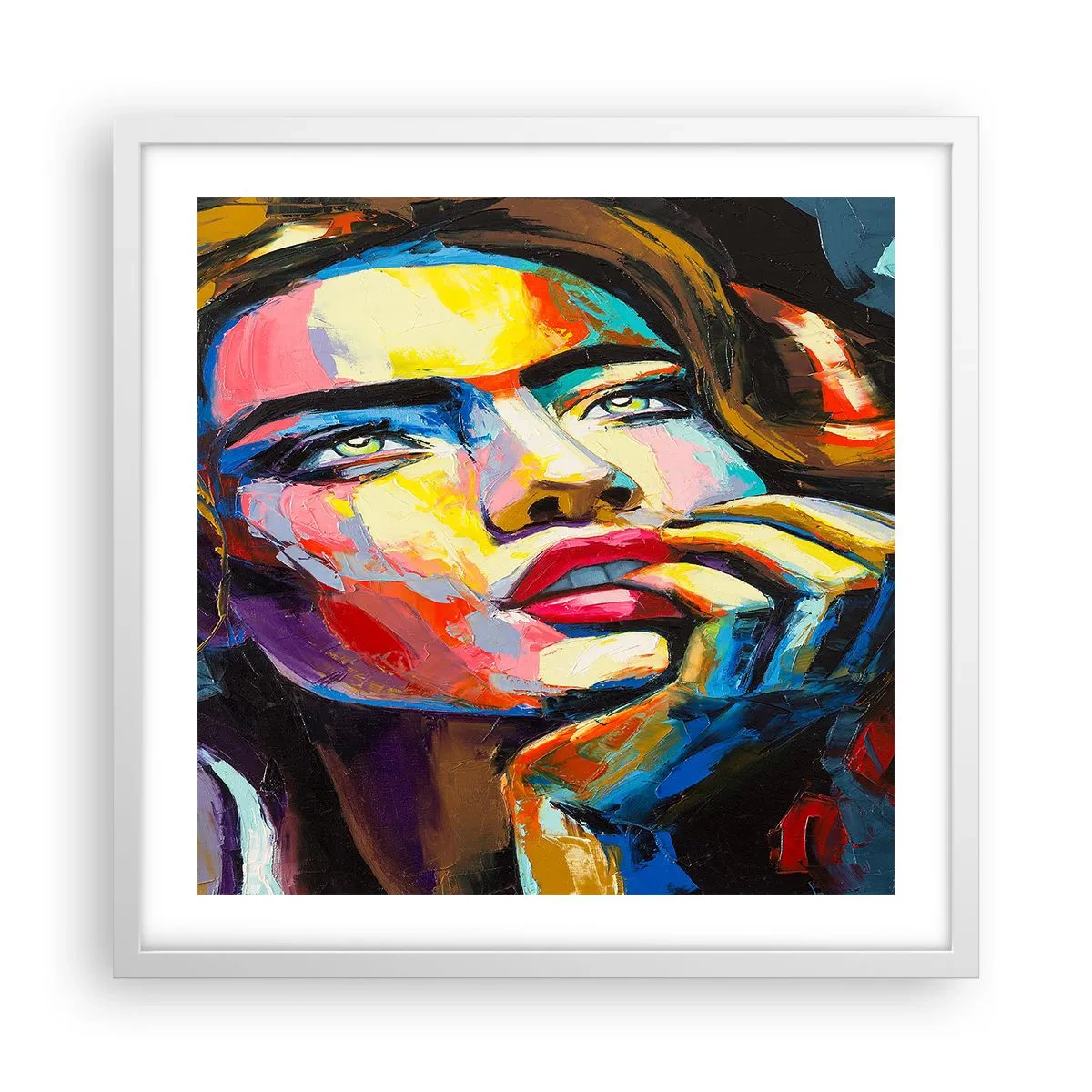 Poster în ramă albă - Visele ca niște păsări se înalță pe cer - 50x50 cm