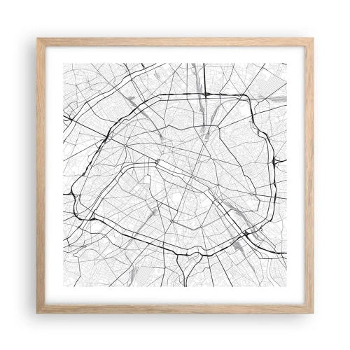 Poster în ramă de stejar deschis - Floarea Parisului - 50x50 cm