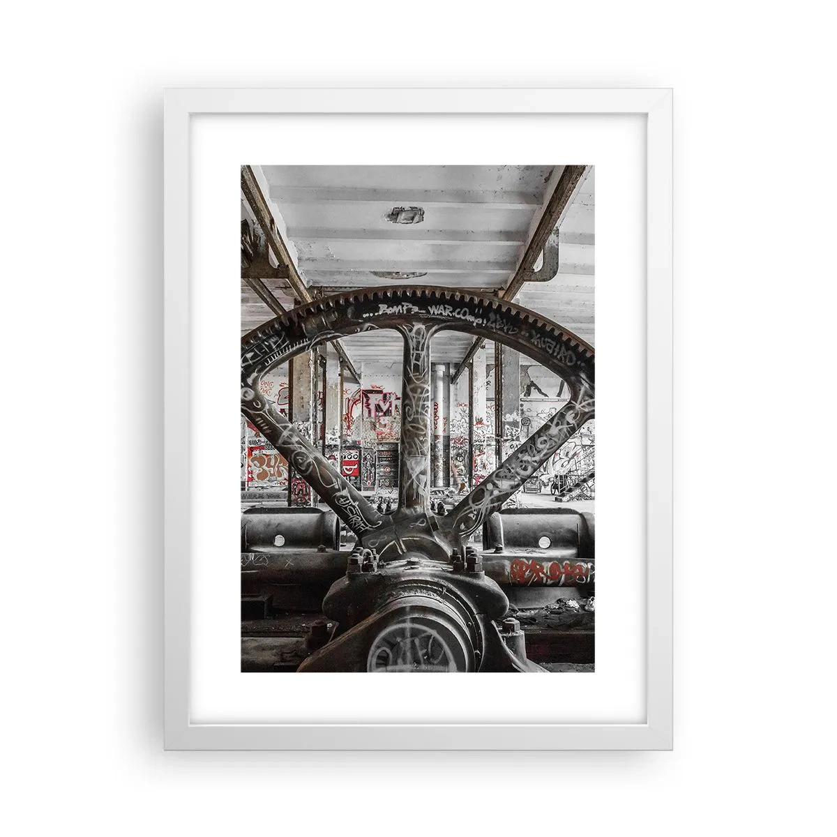 Poster în ramă albă - Viața secretă a unei fabrici - 30x40 cm