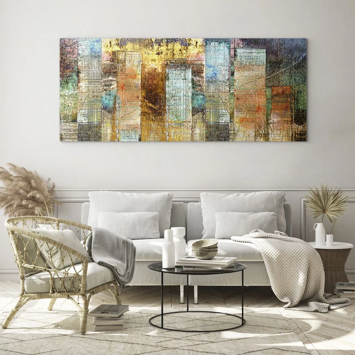 Tablou pe sticlă - Metropola însorită - 120x50 cm