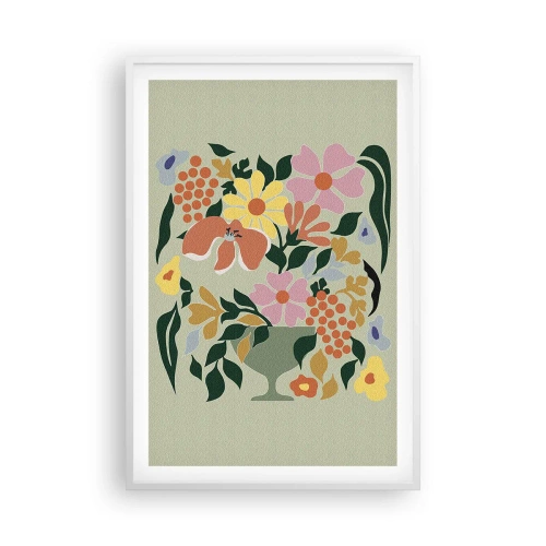 Poster în ramă albă - Buchet plin de viață - 61x91 cm