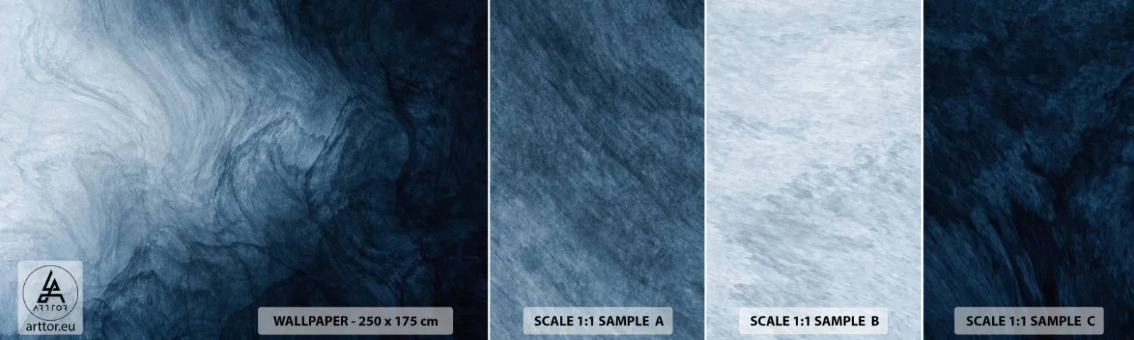 Mostră tapet autocolant Deluxe Sticker - În adâncuri - Abstracția, Bucată, Artă Modernă - 100x30 cm