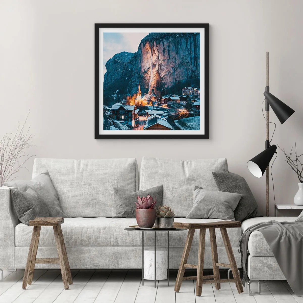 Poster în ramă neagră - Spiritul luminos al iernii - 30x30 cm