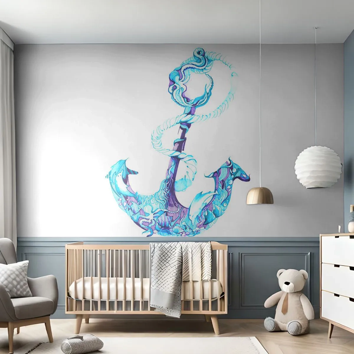 Tapet Autoadeziv Deluxe Sticker - Confidenta secretelor mării - Abstracția, Ancoră, Mare - 250x175 cm