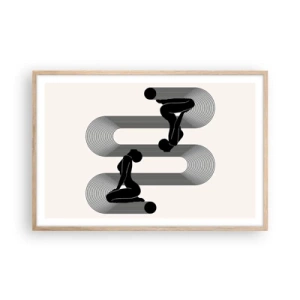 Poster în ramă de stejar deschis - Simetrie senzuală - 91x61 cm