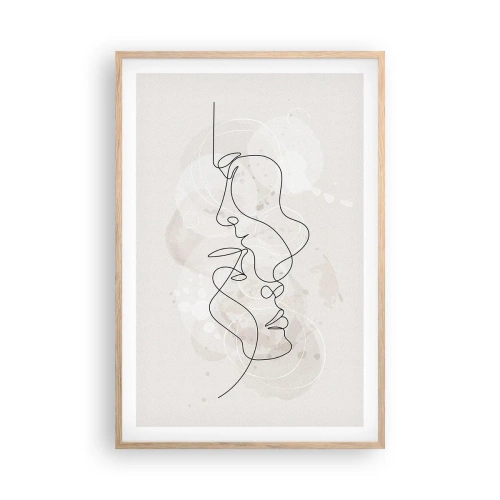 Poster în ramă de stejar deschis - Încurcați într-o îmbrățișare - 61x91 cm