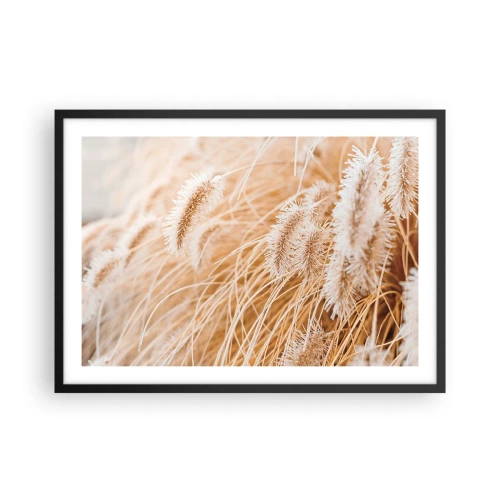 Poster în ramă neagră - Foșnetul auriu al ierburilor - 70x50 cm