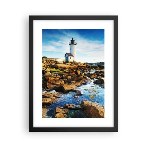 Poster în ramă neagră - Întoarce-te acasă fericit, te aștept cu nerăbdare - 30x40 cm