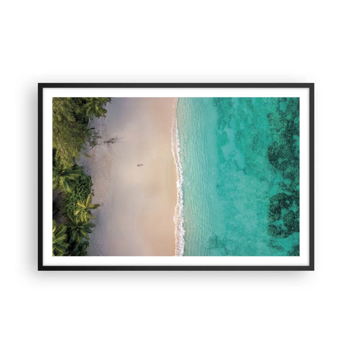 Poster în ramă neagră - Plaja din paradis - 91x61 cm